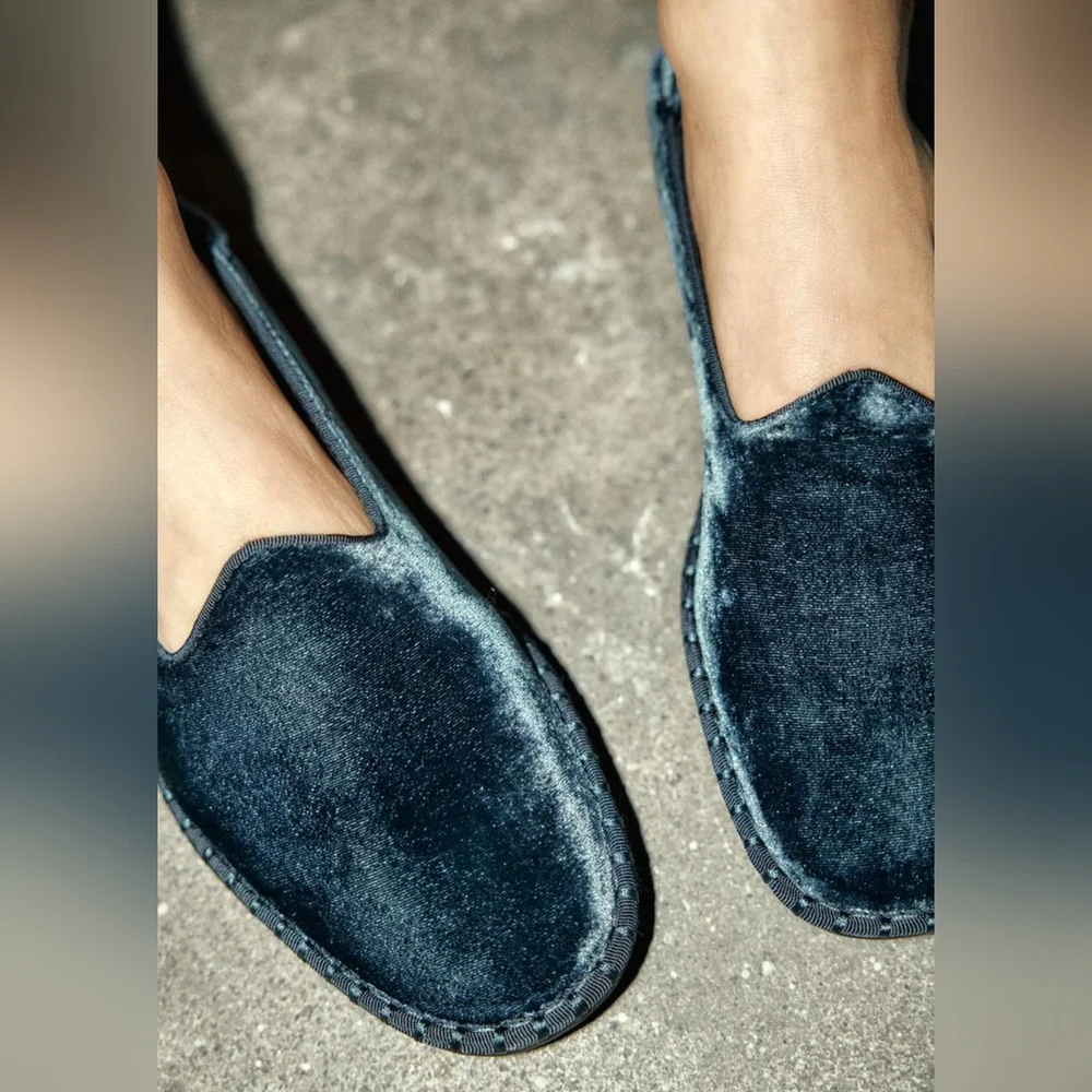 Zara Flay Velvet Shoes